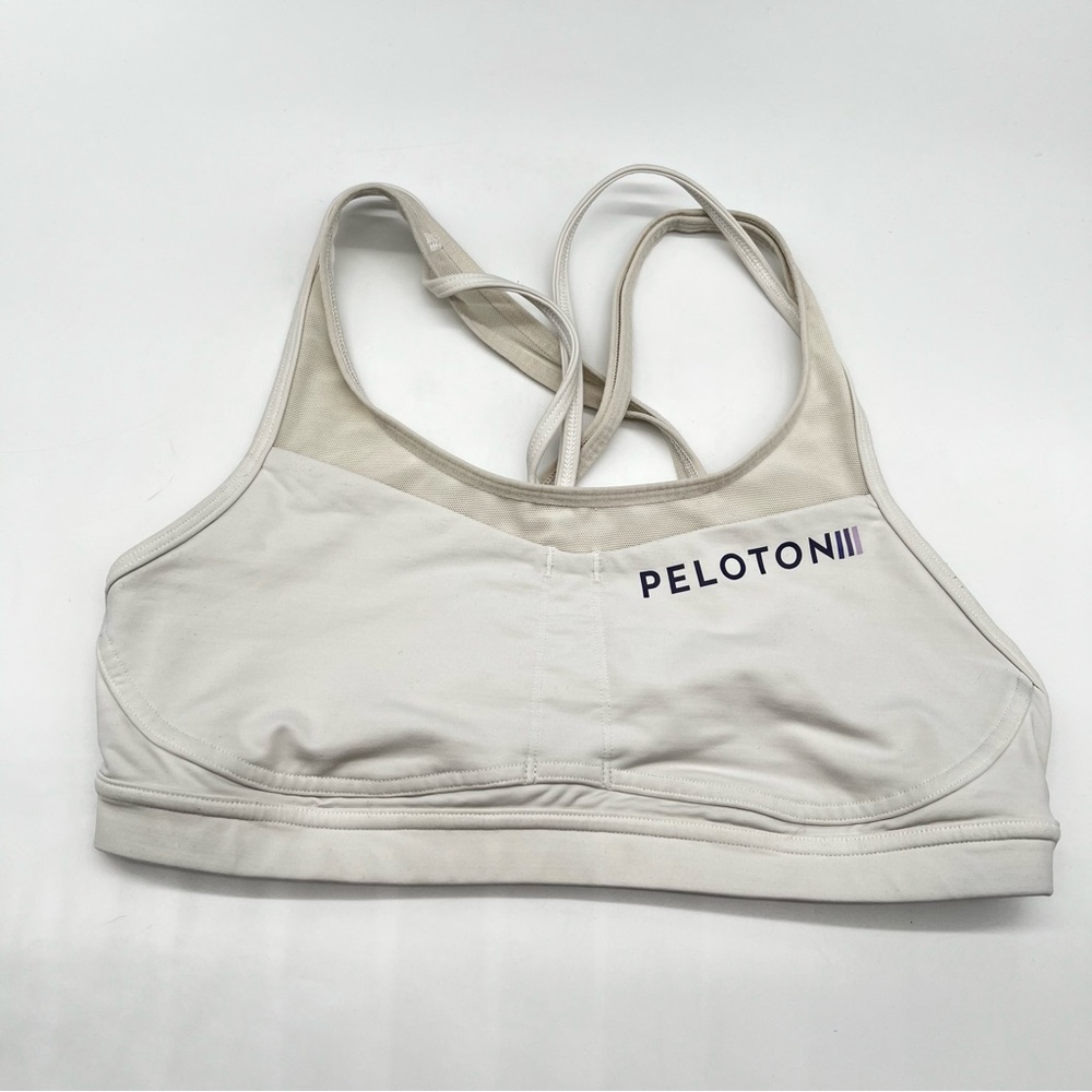 lululemon athletica White Sports Bra with Peloton Spell Out-Size 8